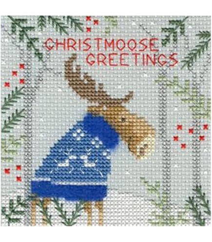 Bothy Threads Jolly Times - Kit Per Biglietto Di Natale A Punto Croce Contato Su Tela Aida 16pt - 2