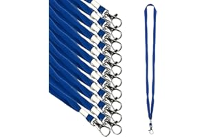 OTYMIOW Cordino da Collo per Badge Blu 100 pezzi Laccio da Collo con Clip Laccetto Collo Porta Badge Lacci Porta Badge con Lunghezza Personalizzata in Ufficio, Esposizione per Lavoratori, Studenti