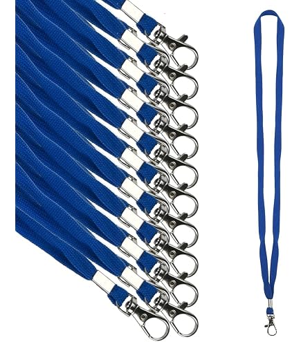 50 Cordini Neri Per Badge Con Gancio Girevole – Lanyard Sicurezza 91cm Per Ufficio E Scuola
