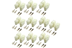 CIRCE-EU 6.3MM 2 Pin Way Electrical Automotive Wire Connector Kits Male Female Socket Plug Terminal for Motorcycle Car-Pack of 20 (2pin)