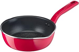 ‎TEFAL Tefal Chefclub by Tefal Patelnia głęboka 22 cm malinowa czerwona, powłoka nieprzywierająca Titanium, Thermo-Signal, indukcja G8061704