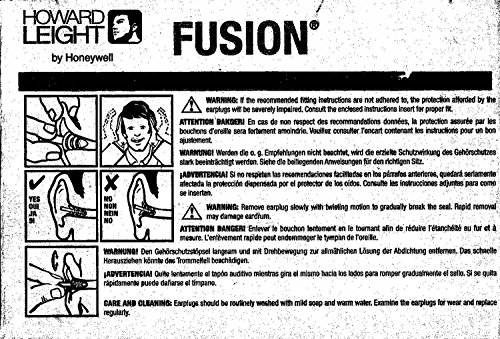 HOWARD LEIGHT Fusion Größe M,1 Stück, wiederverwendbarer Gehörschutz, Ohrstöpsel, wadle-shop® - 3