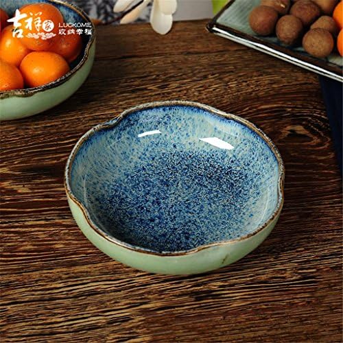 KVED® Fruit Bowls Fruit Plate Chinese Ceramic Creative Modern Living room Household Blue