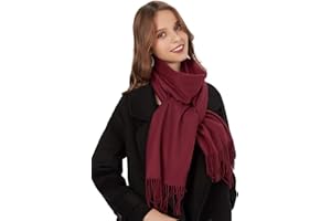 MaaMgic Sciarpa con Frange in Tinta Unita da Donna Morbida e Soffice di Misto Cotone per Autunno Invernale 200 * 70cm