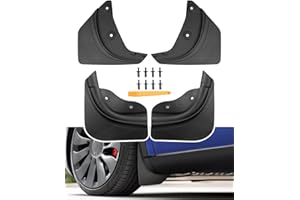 ASZSK Bavette pour Tesla Model Y 2021 2022 2023, Garde-Boue Avant et Arrière avec Vis de Montage, Pare Boue Anti-éclaboussures pour Model Y, Non Disponible pour Tesla Model Y Berlin 2024 [Lot de 4]