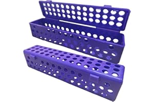 EASYTODENTA Dental Instrument Sterilization Box for Dental Lab Storage 2PCS Dental Autoclave Cassettes Box (Purple)
