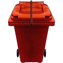 UESDU Wheelie Bin Lock Strap – Heavy Duty Adjustable Lid Lock, Secures Bins Against Wind, Animals & Vandals | Polyester Strap With Metal Buckle