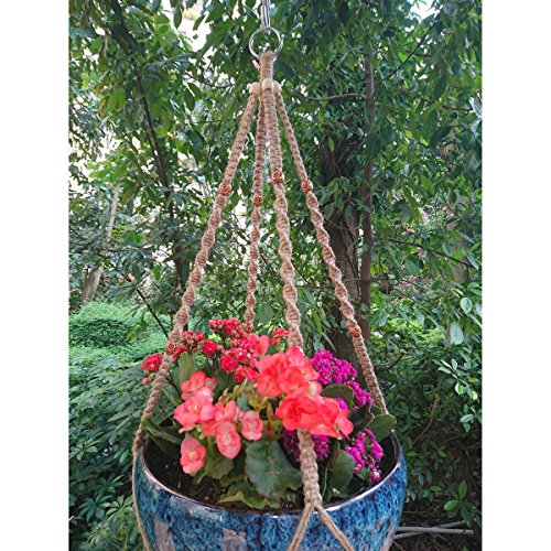 LUOEM 100cm Pflanze Aufhänger Jute 4 Bein Indoor Outdoor Hof - 3