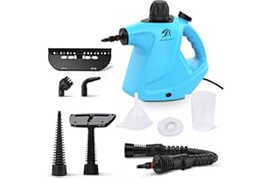 MLMLANT 450ml Multi Purpose Handheld Portable Home Steam Cleaner,Mini Hand Held Steamer Grout,9 Pcs Accessory,For the Car,Window,Shower,Oven,Carpets,Curtains,Upholstery,Furniture,Bathroom,Tile,Floor