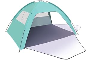 FTSMTK Strandmuschel, 1-3 Personen UV Schutz 80+ Strandzelt mit 2 Reißverschluss Türen und 2 Netzfenster Beach Zelt für Familie Tragetasche Strand Schatten Zelt Sun Shelter Sonnenschutz Große Zelte