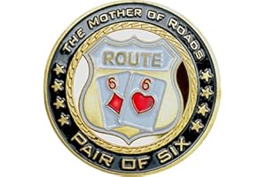 POKEO Poker card guard route 66 en plaqué or