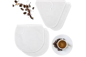 CQQNIU 4 Bolsas de Nueces Reutilizables de Malla de Nailon, Filtro Con Cordón para Colar Almendras, Leche de Soja, Café, Jugo, Vino (12 x 12 Pulgadas)