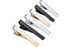 YTBUBOR 6 Piece Men's Classic Tie Clips, Premium Necktie Bar Pinch Clip Set with Gold Silver Black 3 Tone, Best Gifts for Your Father, Lover and Friends in Xmas, Anniversary, Wedding, Party, Meeting