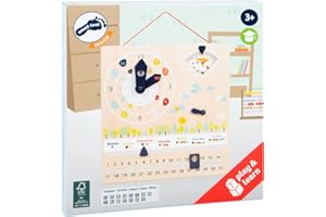 small foot Lernuhr mit Kalender „Educate“, Lernen von Uhrzeit, Wetter und Wochentagen, für Kinder ab 5 Jahren, 11625