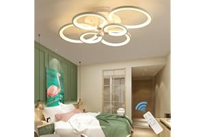 Ganeed LED Ceiling Light Fixture with Remote Control,72W Modern Acrylic Chandeliers,Dimmable Light Color Flush Mount Ceiling Lamp 6 Heads for Dinning Room Bedroom Kitchen Light Fixtures,3000-6500K
