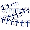 30 PCS Finland Flag String,32 FT Finnish Bunting,Decoration Banner for Outdoor Indoor Patio Yard Decor