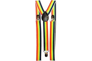 Nathnic® Unisex Adults Kids Adjustable BRACES SUSPENDERS Belt Y-Back Clip On Fancy Dress With Strong Metal Clip One Size