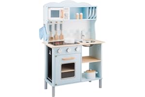 New Classic Toys 11065 Juego de rol - Juegos de rol (Cocina y Comida, Estuche de Juego, 3 año(s), Niño, Niño/niña, Azul, Madera)