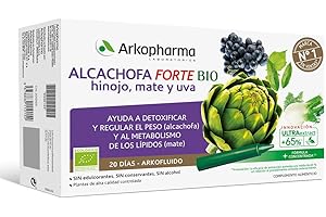 Arkopharma Arkofluido Alcachofa Forte BIO 20 Ampollas, Eliminar Toxinas del Organismo + Asesoramiento Nutricional, Complemento Alimenticio