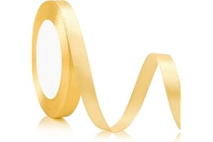 SERENEGLOW Cinta Dorada Cinta de Raso Cinta Raso Cinta Adhesiva Dorada 10mmx22m Cinta Envolver Regalos Cinta de Regalo decorativa Cintas decorativas Cinta Regalo Cinta para Envolver Regalos Lazo Regalo