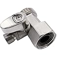 Luxe Bidet Metal T-adapter with Shut-off Valve, 3-way Tee Connector, Nickel Finish, for NEO Series (7/8” x 7/8” x 1/2")
