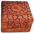 TOSQP27 Gifts Jewelry Box Gift For Women Novelty Unique Artisan Traditional Hand Carved Rosewood Jewel Organizer