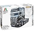 ITALERI 3952S - 1:24 Scania R730 Streamline Show Truck, Model Making, Kit, Stand Model Making, Crafts, Hobby, Gluing, Plastic Kit, Detailed, Unisex Adults, Black