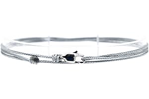 MADE BY NAMI Cavigliere Sottile Da Uomo e Donna Con Chiusura a Clip Fatta a Mano - Gioielli Da Surfista - Cavigliere In Tessuto Minimalista - 100% Impermeabile e Regolabile (Grigio Argento)