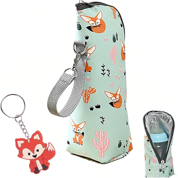 WAXKOP Sac Isotherme Biberon Portable Avec Motif Chat - Chauffe-Biberon Voyage Poussette