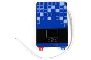 AANGEEBONE 4500W Calentador de agua eléctrico digital sin depósito para baño y ducha, adecuado para baños, peluquerías, hoteles, salones de belleza, escuelas, hospitales, 18.6 * 5.7 * 27.7cm (Azul)