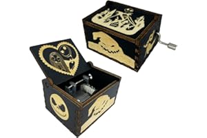 Youtang The Nightmare Before Christmas, carillon a manovella, in legno intagliato, regalo musicale per Natale, compleanno, San Valentino