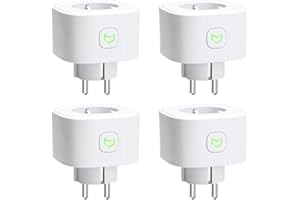 Meross Enchufe Inteligente con Monitor de Consumo, WiFi Enchufe Compatible con Alexa y Google Home Horarios & Temporizadores, No Necesita HUB, Protección Contra Sobrecarga, WiFi 2,4 GHz, 4 PCS