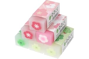 ZYXZUK Erasers 6Pcs Rubber Eraser Cute Cartoon Plastic Pencil Erasers for School Office Kids Adults Plastic Rubber