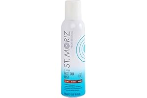 ST. MORIZ St Moriz Brume bronzante professionnelle instantanée en 1 heure avec aloe vera et vitamine E, faux bronzage végétalien à séchage rapide, clair à foncé (150 ml)