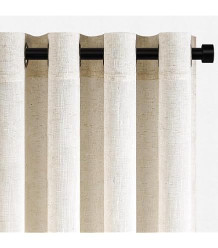 Rideau Voilage TRAMAS+ 140x300 Cm - Tissu Léger Semi-transparent Avec Oeillets Argentés - Pour Salon, Chambre, Salle à Manger - Laisse Entrer La Lumière Tout En Préservant L'intimité
