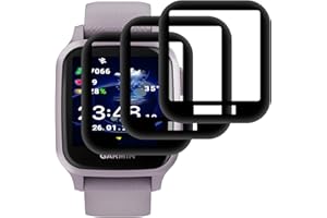 Beukei Protector Pantalla para Garmin Venu sq/sq Music, 3 Piezas Cristal Protector, [Sin Burbujas][HD Transparente][Antiarañazos][Antihuellas][9H Dureza] Pelicula