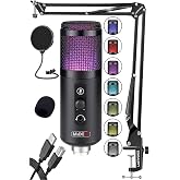Midex V5 RGB Set USB Player and Streamer Microphone Condenser Studio (Registration Gaming Tiktok Twitch Live broadcast Discord Youtube)