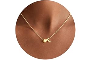 TINGN Initial Gold Heart Necklace for Women Girls, 14K Gold Plated Dainty Cute Personalized Initials A-Z Necklace, Women Girls Jewelry, Personalised Christmas Gifts for Womens Girl