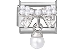 Hoomall Italian Style Charms Edelstahl Module DIY Silber Italian Charm Bracelet Abnehmbar 9mm Italian Charm Armband 3D Lebendig Muster Italienische Armband Charm Zubehör Damen Geschenk