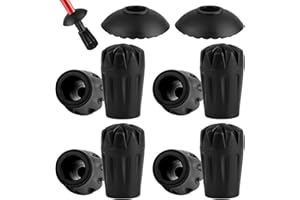 FAMCUCHE 10 Pcs Walking Stick Rubber Ends, Walking Pole Rubber Tips, Non-Slip Replacement Trekking Pole Rubber Tips, Walking Stick Accessories, Rubber Tips for Most Hiking Sticks Trekking Poles Walking Canes