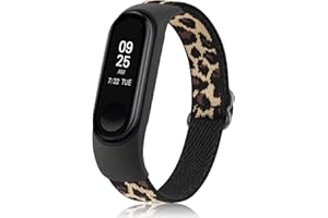 AMZPAS Regulowane elastyczne paski do Xiaomi Mi Band 6 & Mi Band 5 Opaska & Mi Band 4 Pasek & Xiaomi Mi Band 3, Miękki elastyczny pasek sportowy Nylon Opaski zamienne Zegarek Bransoletka dla Xiaomi Mi Band 6/5/4/3 Kobiety Mężczyźni
