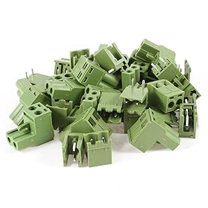 SODIAL(R) 20 Pcs AC 300V 10A 5.08mm Pitch 2 Pin Screw Pluggable Terminal Block