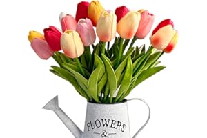 BODOSAC 24 szt. wielokolorowy sztuczny tulipan lateks prawdziwy dotyk do bukietów DIY wesele wesele baby shower dekoracja domu