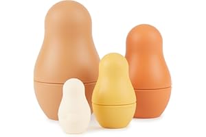 Bieco Matrioska de Silicona para Niños Chocolate Bliss | Bebe Juguete Bebe Juguetes Bebe 1 año Matrioskas para Niños Juegos Bebe 1 Año Bloques Construccion Bebe Juguetes Sensoriales Bebe Cubos