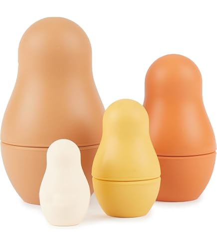 BIECO Tour à Empiler Bébé En Silicone Chocolate Bliss - Sans BPA | Jeu D'éveil Et Motricité Dès 1 An