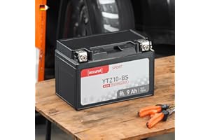 ‎ACCURAT Accurat Motorradbatterie YTZ10-BS - 12V, 9Ah, 140A, rüttelfest, wartungsfrei - Starterbatterie, AGM Batterie in Erstausrüsterqualität für Rasentraktor, Roller, Motorrad, Quad