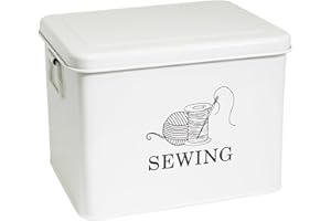 ZOEQIDE Boite a Couture Vide 2 Étages Boite Couture Rangement 23.5 x 18.5 x 21cm Boite à Couture Complete Organisateur de Fournitures de Couture, Accessoires de Cadeau Couture - Blanc