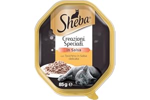 Sheba Sauce Collection in Salsa - Comida para Gato con Pavo en Salsa Delicada, 85 g, 22 bandejas