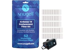 Snugell Disposable CPAP Filters – 52-Pack – Compatible with ResMed AirSense 10, AirCurve 10, and S9 Series Machines – One-Year Supply for Travel & Home Use – Ensures Superior Air Filtration Efficiency