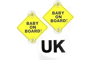 CQQNIU 3 Stück Baby Auto Saugnapf Auto Aufkleber Neugeborene und Kind Fahren Sicherheit Warnaufkleber Gute Saugkraft Sichtbares Warnschild